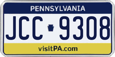 PA license plate JCC9308