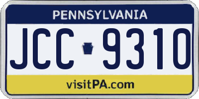 PA license plate JCC9310