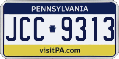 PA license plate JCC9313