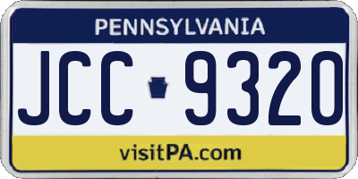 PA license plate JCC9320
