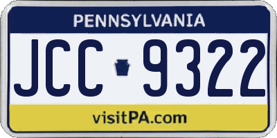 PA license plate JCC9322