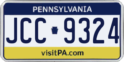 PA license plate JCC9324