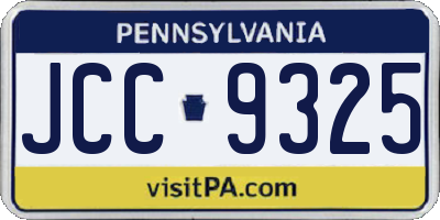 PA license plate JCC9325