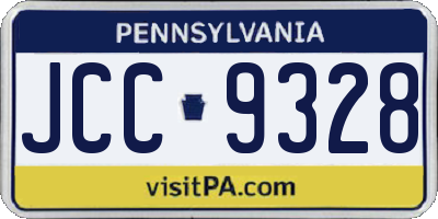 PA license plate JCC9328