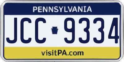 PA license plate JCC9334
