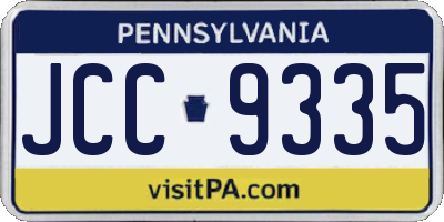 PA license plate JCC9335