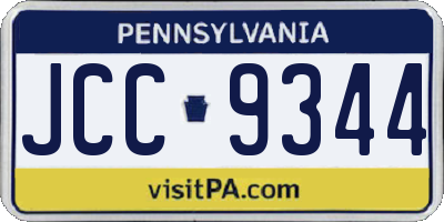 PA license plate JCC9344
