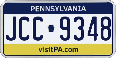 PA license plate JCC9348