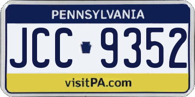PA license plate JCC9352