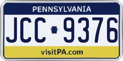 PA license plate JCC9376