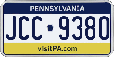 PA license plate JCC9380
