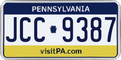PA license plate JCC9387