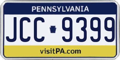 PA license plate JCC9399
