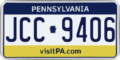 PA license plate JCC9406