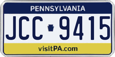PA license plate JCC9415