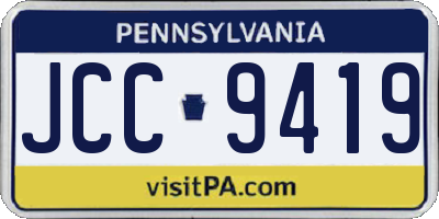 PA license plate JCC9419