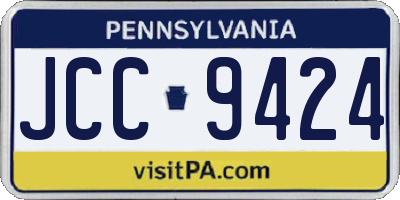 PA license plate JCC9424