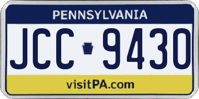 PA license plate JCC9430