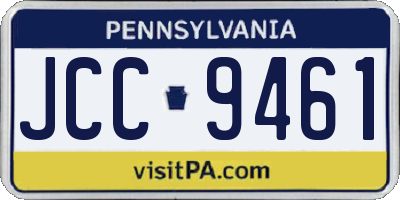 PA license plate JCC9461