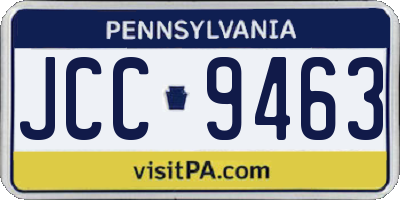 PA license plate JCC9463