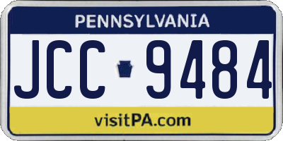 PA license plate JCC9484