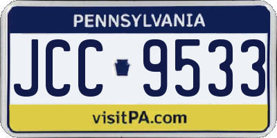 PA license plate JCC9533