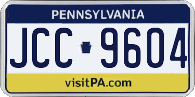 PA license plate JCC9604
