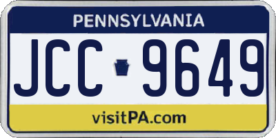 PA license plate JCC9649