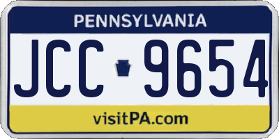 PA license plate JCC9654