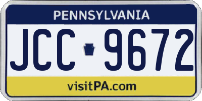 PA license plate JCC9672