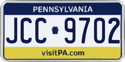 PA license plate JCC9702