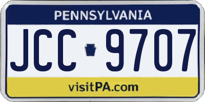 PA license plate JCC9707