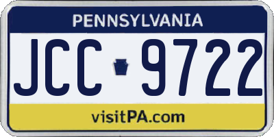 PA license plate JCC9722