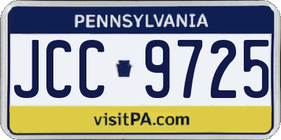 PA license plate JCC9725