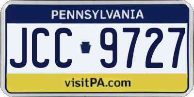 PA license plate JCC9727