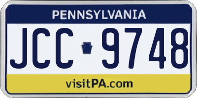 PA license plate JCC9748