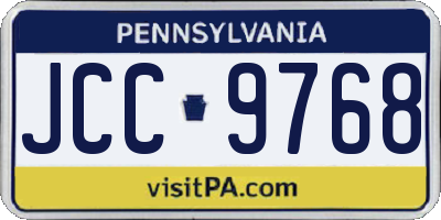 PA license plate JCC9768