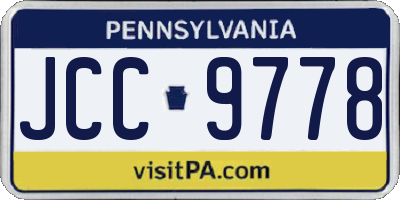PA license plate JCC9778