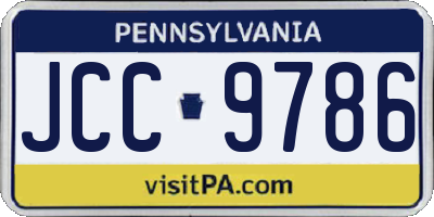 PA license plate JCC9786