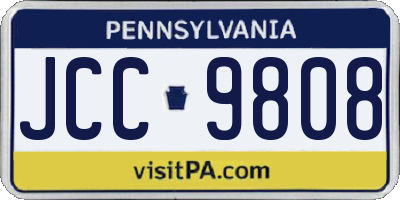 PA license plate JCC9808
