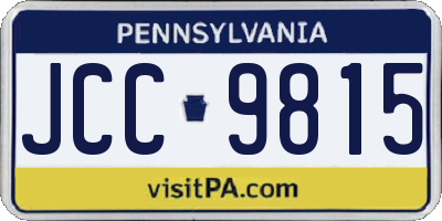 PA license plate JCC9815