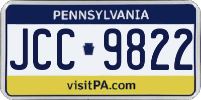 PA license plate JCC9822
