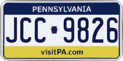 PA license plate JCC9826