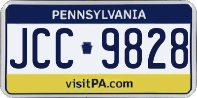 PA license plate JCC9828