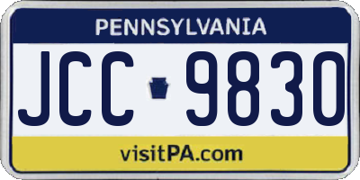 PA license plate JCC9830