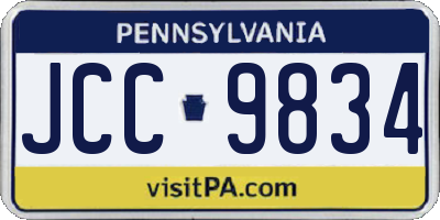 PA license plate JCC9834