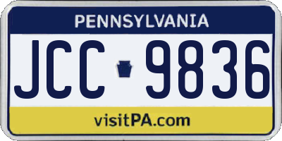 PA license plate JCC9836