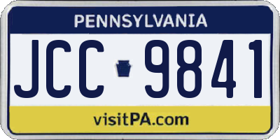 PA license plate JCC9841