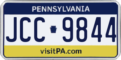 PA license plate JCC9844