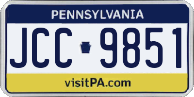 PA license plate JCC9851
